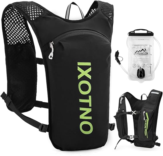 Running Hydration Vest Backpack, 5L Lightweight Running Vest Backpack, Adjustable Chest Straps Running Hydration Vest, with Water Bladder Bag/Soft Flask