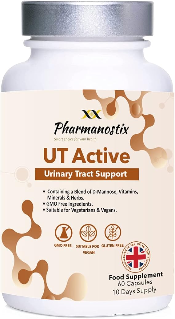 UT Active Urinary Tract Support 60 Capsules - Advanced Blend of D-Mannose & Selected Nutrients to Support Systemic Urinary Health