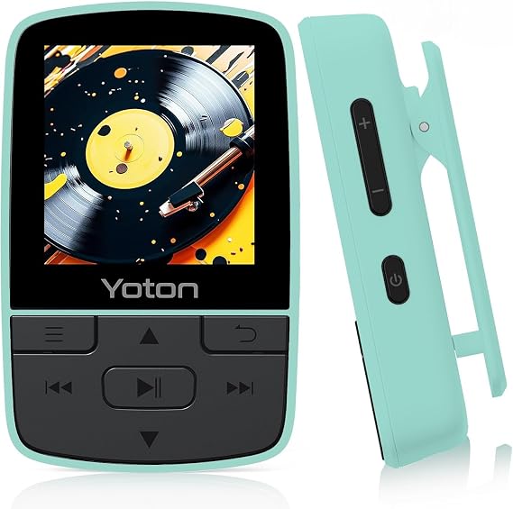 Yoton MP3 Player with Bluetooth, Max 64GB, HiFi, Green, TF Card Required