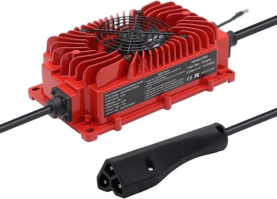 18 AMP 48V Replacement Golf Cart Battery Charger for 48 Volt Ez-Go EZgo RXV/TXT with RXV Plug Triangle Style Plug Connector Waterproof IP65