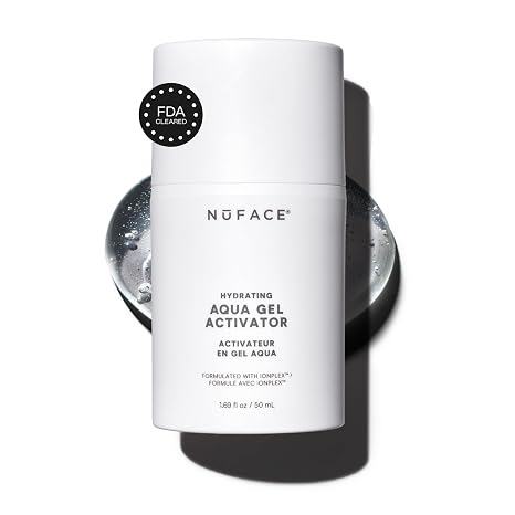 NuFACE Aqua Gel Activator - Conductive Gel & Activator - with IonPlex & Hyaluronic Acid - Optimises Microcurrent Treatments with the NuFACE Microcurrent Device (50 ml)