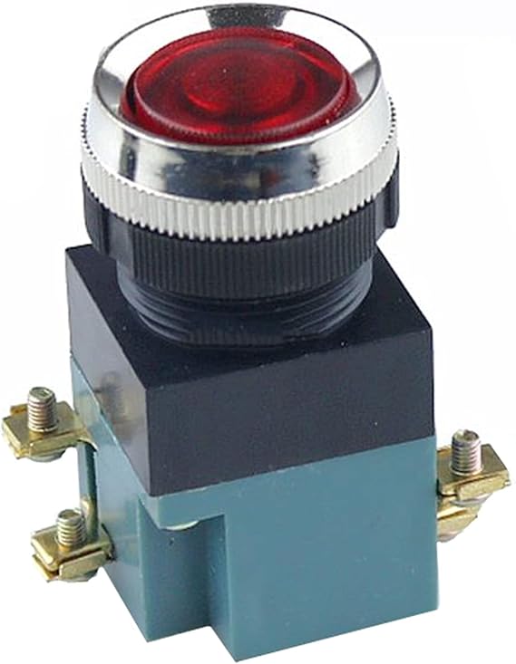 LA19-11 self Reset Button Switch Switch,Pneumatic Button Button Switch 25mm (Color : Red)