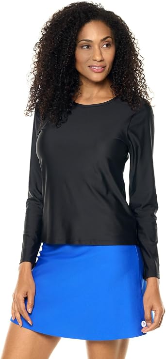 Women's Long Sleeve Swim Sun Shirt - UPF 50+ Sun Protection - Palmeto
