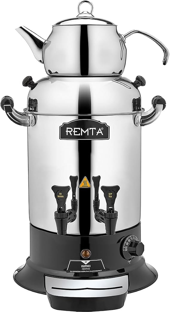Remta R27 Maxi Double Teapot Tea Samovar, 16Lt, Stainless Steel