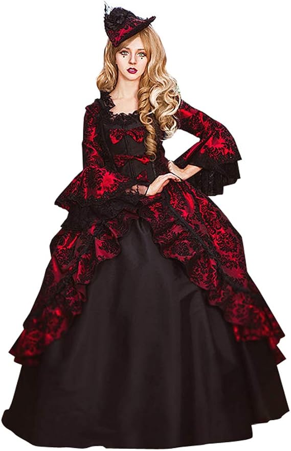 18th Century Women's Rococo Ball Gown Gothic Victorian Dress Masquerade Costume