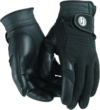 HJ Winter Performance Golf Gloves Pair Ladies Large Black