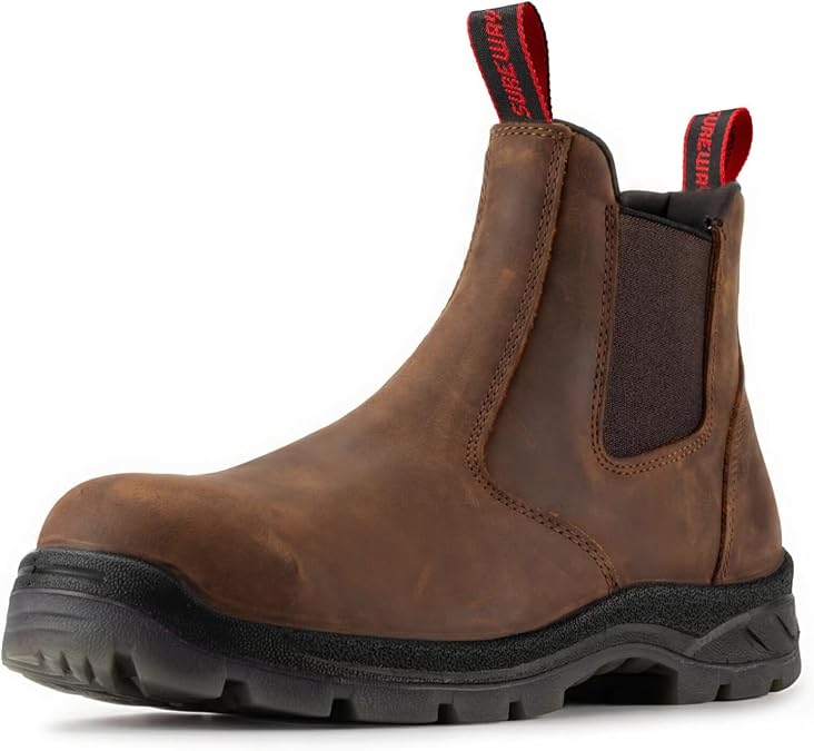 SUREWAY Men's Slip On Fire & Safety Work Boots Composite/Soft Toe