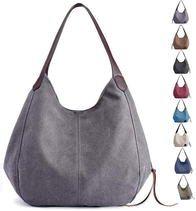 Canvas Hobo Bag Tote Handbag Shopping Shoulder Bag