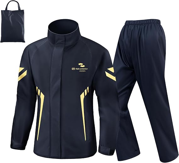 Rain Suit Waterproof Jacket and Trouser Suit for Men and Women Outdoor All-Sport Breathable Anti-storm Raincoat