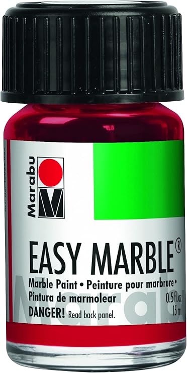 Marabu Easy Marble Paint - Metallic Red - Fuel Your Artistic Fire with the Intense, Flickering Passion of This Vivid Metallic Red - 15ml