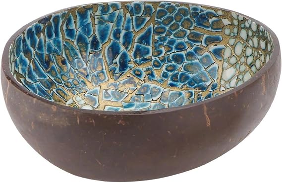 Coconut Bowls Natural Coconut Shell Bowl, Handmade Coconut Shell Bowls, Coconut Shell Storage Bowl Candy Container Reusable Coconut Bowl for Snacks Keys