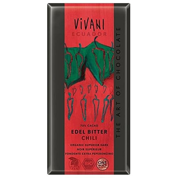 VIVANI Organic Dark Chocolate Chili Vegan, 100 GR