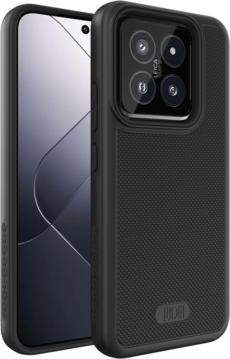 TUDIA MIL Standard Dual Layer Protection Case for Xiaomi 14 5G 2024 - MergeGrip Shockproof Slim Tough Heavy Duty Protective Phone Bumper Cover - Black