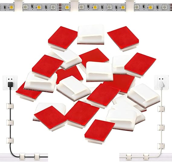 120Pcs LED Strip Light Clips Self-Adhesive for 6-10mm Cable Mini Clip | Strong Adhesive Clips For 6-10Mm Strip Lights & Small Cords. Tool-Free Snap-On Design. Perfect For Home, Office & DIY