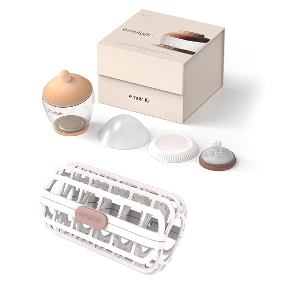 Emulait Classic Baby Bottle, Shape 3, Color Light & Dishwasher Basket Bundle