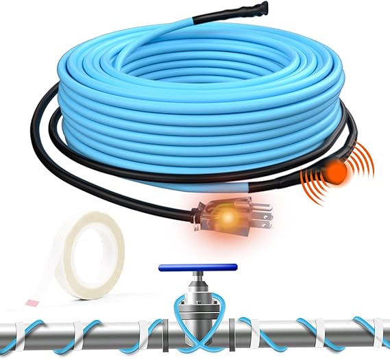 HEATIT 15Ft 5W/ft Self-Regulating Heat Cable for Pipe Freeze Protection