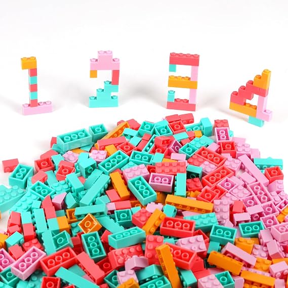 Building Bricks 500 Pieces Set,Classic Colors Building Blocks Toys,Compatible with All Major Brands,Birthday Gift for Kids