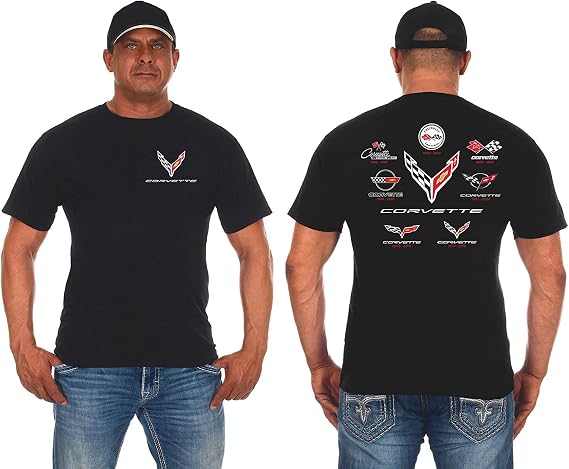 JH DESIGN GROUP Mens Corvette T-Shirt C8 C7 C6 C5 C4 C3 C2 C1 Collage Shirt