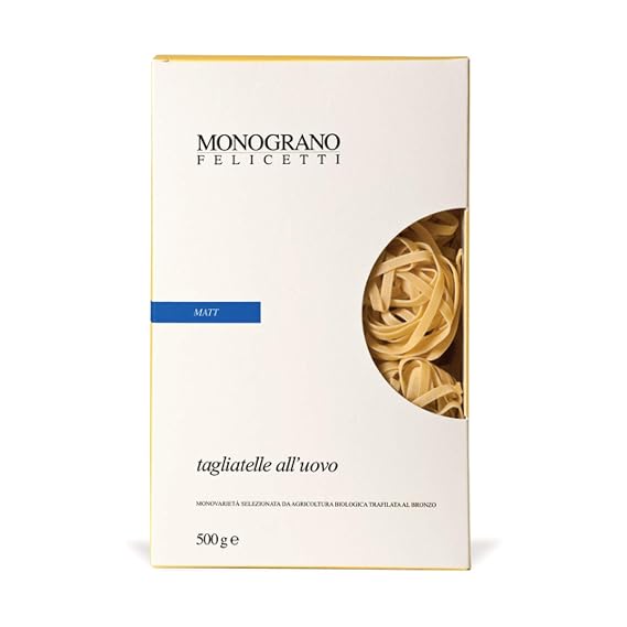 Monograno Felicetti Matt Tagliatelle with Egg Pasta Italian Organic Non-GMO 17.6oz (500g)