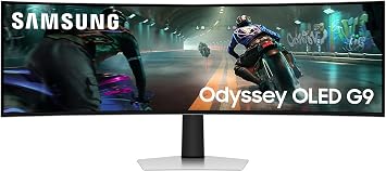 Samsung Odyssey OLED G9 LS49DG912SUXXU 49" Curved DQHD Gaming Monitor - 0.03ms, 144Hz, 5120x1440, HDMI 2.1, Displayport, USB