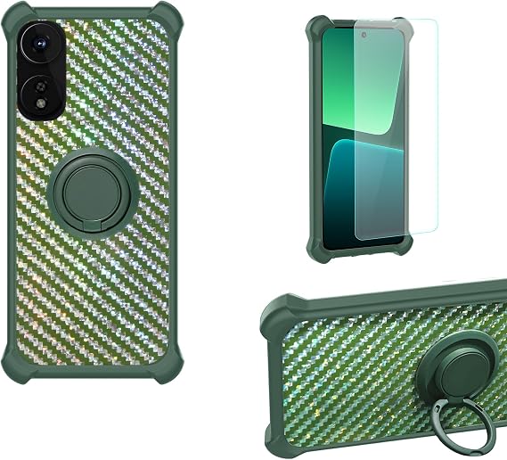 bojioderf Case Compatible for HeyxFome X1 2025 Phone Case Cover [with 1* Tempered Glass Screen Protector] PC + Silicone [360 Metal Ring, Magnetic Car Mount] TZZH-LV