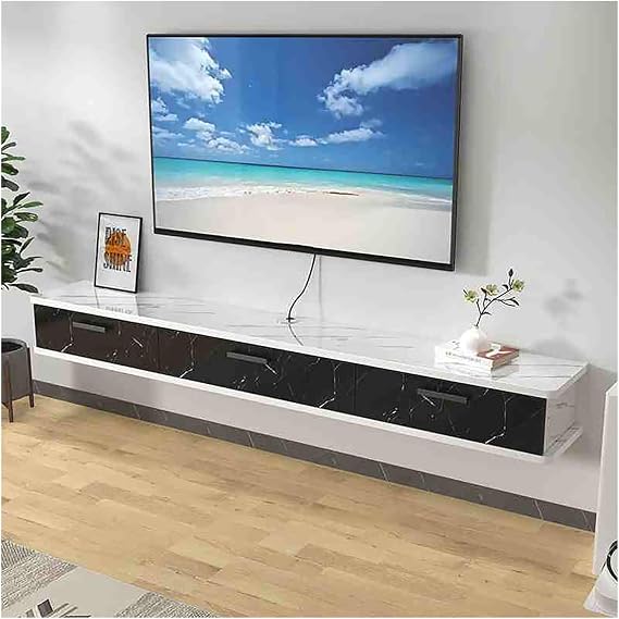 Floating TV Stand Wall Mounted, Floating Entertainment Center, Modern Media Console and TV Stand for Living Room, Entertainment Stand(140cm/55in)