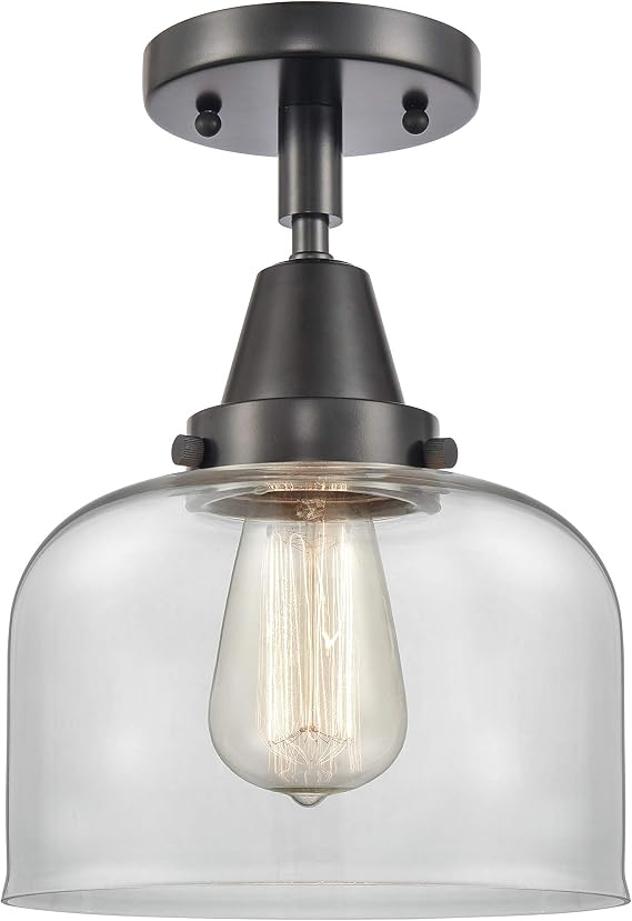 Innovations 447-1C-BK-G72-LED Transitional LED Flush Mount from Franklin Restoration Collection in Black Finish,
