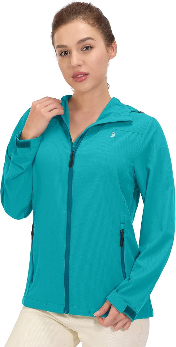 Little Donkey Andy Women's Sun Protection Hoodie Jackets Long Sleeve UPF50+ Shirts Hiking Travel Camp Air Holes Full Zip