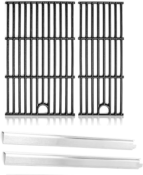 Uniflasy Grill Parts for Charbroil Performance 2-Burner 463630021 463655021 463655421 463655621,Heat Plates Shield Cooking Grate for Char-Broil 2 Burner