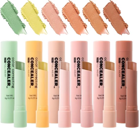 Contour Stick Makeup 6 Color Facial Concealer | Lightweight Long-Lasting Face Neutralizer Color Corrector for All Skin Tones
