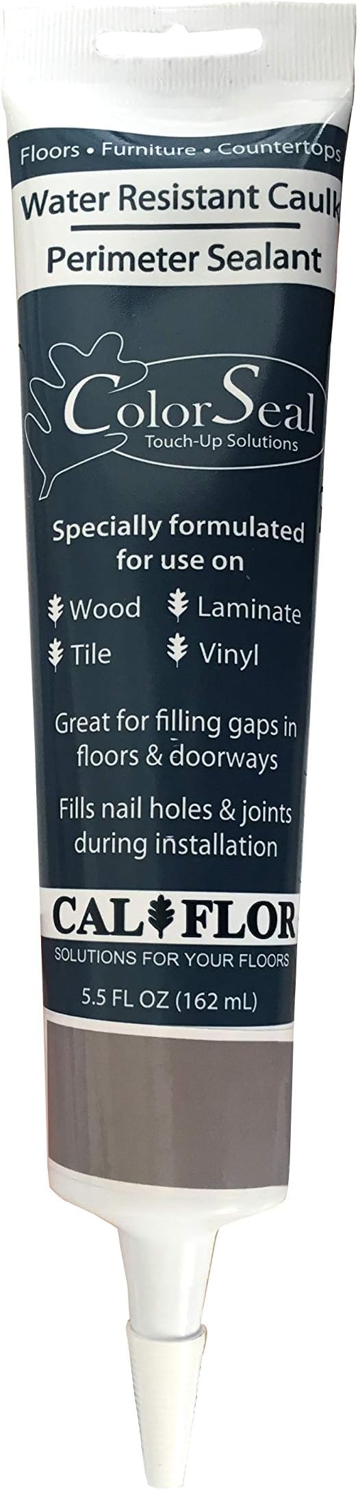 CalFlor ColorSeal Flexible Sealant Gray 5.5 oz Long-Lasting, Water-Resistant Seal for Wood, Tile, Laminate, Stone & Vinyl Seals Gaps, Edges & Expansion Spaces