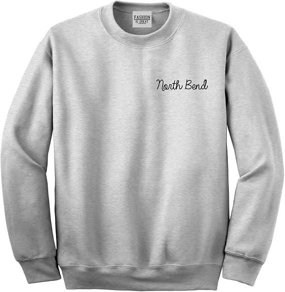 Fashionisgreat North Bend Oregon OR Script Chest Womens Unisex Crewneck Sweatshirt