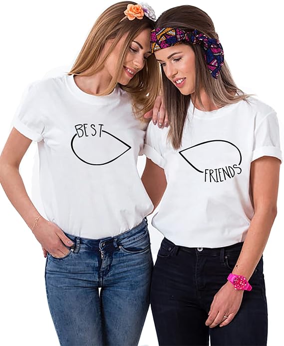 Matching Shirt for Best Friends T-Shirt BFF Shirt for Woman BFF Shirt for Best Friends Womens Tshirt,1 Piece
