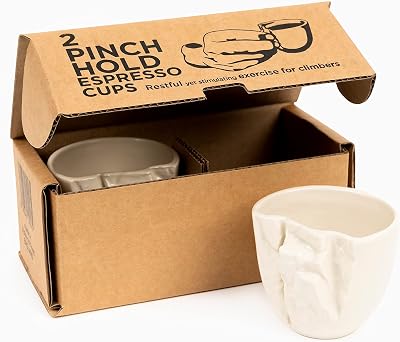 ma3t 2 Pinch Hold Espresso Cups, 2 Count Pack of 1, Cream