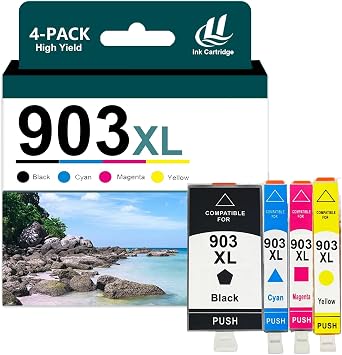 Compatible for HP 903XL Ink Cartridge Combo Pack Replacement for 903 XL Cartridges Fit for HP OfficeJet 6950 6960 6961 6963 6964 6965 6966 6968 Printers