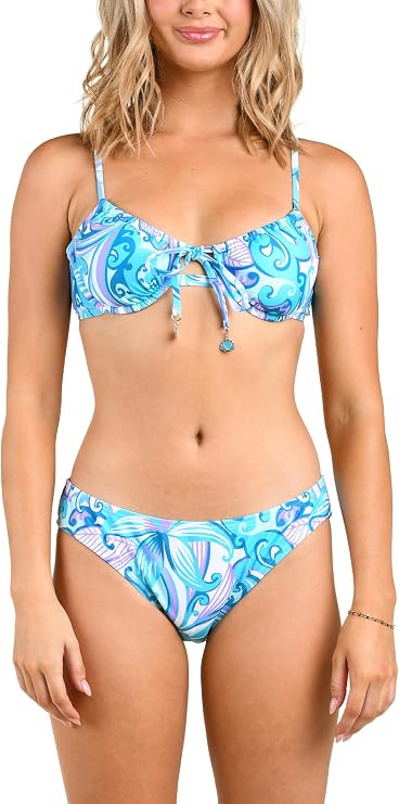 Citrus Women's Over the Shoulder Underwire Bralette Swimsuit Top