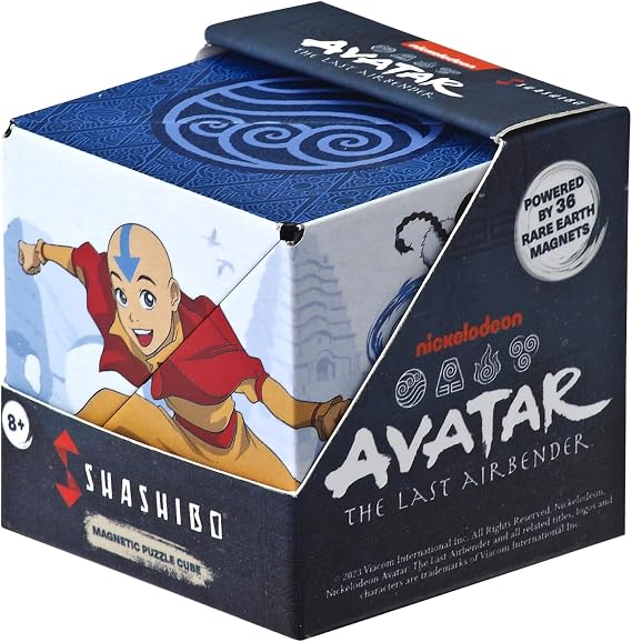 SHASHIBO Avatar The Last Airbender Shape Shifting Box - STEM Magnetic Fidget Cube that Transforms Into Over 100 Shapes, Download Fun in Motion Toys Mobile App (Water)