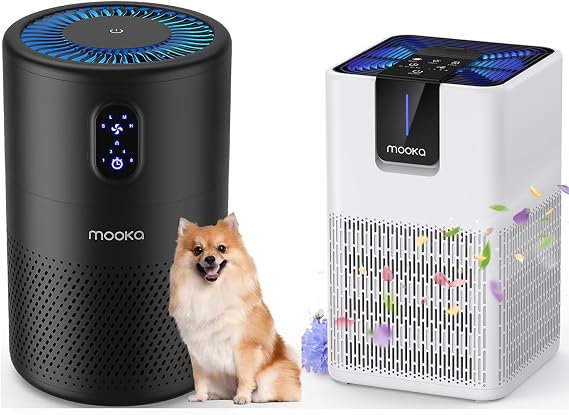 MOOKA Black B-D02L and M05 Air Purifier for home large room Combo