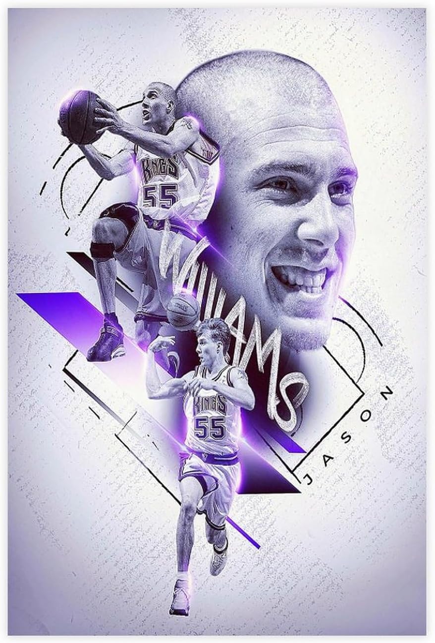 Jason Williams Posters Basketball Canvas Poster Wall Art Decor Print Picture Paintings for Living Room Bedroom Decoration Unframe:12x18inch30x45cm