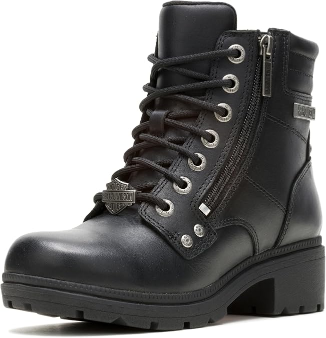 Harley-Davidson FOOTWEAR Womens Inman Mills Casual Boots Ankle Low Heel 1-2"
