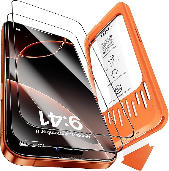 Yriklso 2-Pack for iPhone 17 Pro Screen Protector,Military Grade Shatterproof,Bubble-Dust Free Box,9H+ HD Tempered Glass,Scratch & Smudge Resistant for 17 Pro iPhone 6.3 inch