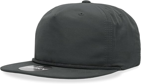 5 Panel High Profile Relaxed Cotton Blend Rope Hat