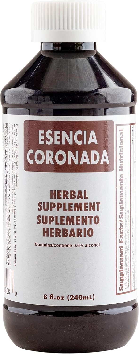 ESENCIA CORONADA Herbal Supplement for Relaxation & Stress Relief, Supports Digestive & Respiratory Health, Enhances Sleep Quality with Licorice Root & Passion Flower, 8 Fl Oz, 1-Pack