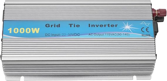 1000W Grid Tie Inverter MPPT Pure Sine Wave DC10.8-32V Input 110V AC Output for 18V/36V Solar Panels (36V)