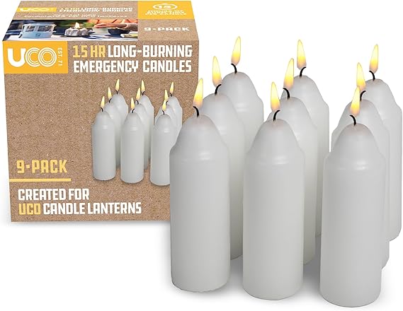 Candles for UCO Candle Lanterns, Long-Burning Candles for Outdoor, Camping, Prepping Supplies and Emergency Preparedness