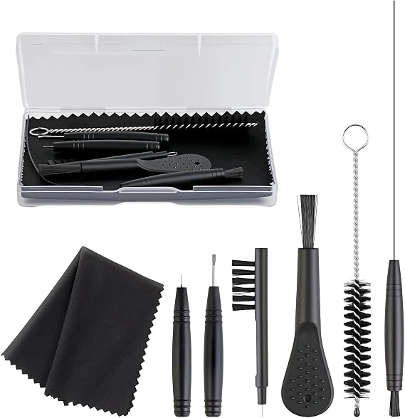 Hearing Aid Cleaning Kit Supplies for Oticon/Phonak/Starkey, Earring Aids Amplifier Cleaner Case Hard Pocket Size Tools, Earing Brushes Kits Accessories in Ear Monitor, Earbuds/Headphones Brushs