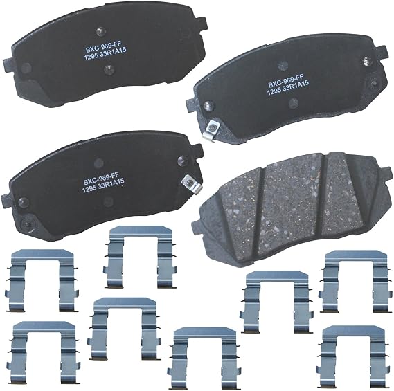 Bendix Premium SBC1295 Ceramic Front Brake Pads for Hyundai Sonata 2015 (with Power Parking Brake), Tucson 2017-2010, Kia Cadenza 2016-2014, Rondo 2012-2007, Soul EV 2017-2015, Sportage 2016-2011