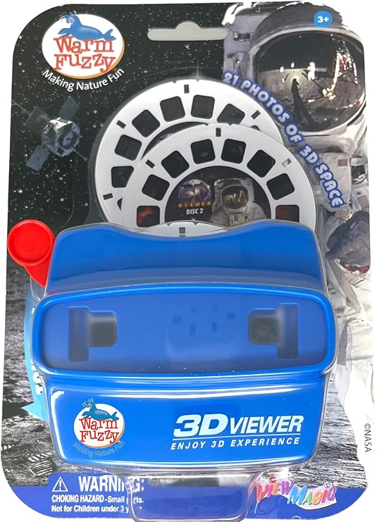 WARM FUZZY Space 3D Viewfinder | 3 Reels & 21 HD 3D Images | Explore Space in 3D with 21 HD Images on 3 Reels | Space-Loving Kids, Science Classrooms | Warm Fuzzy Toys