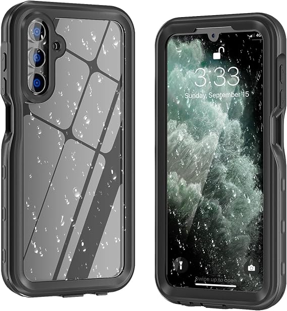 Compatible with Samsung Galaxy A15 5G Waterproof Case, Outdoor Sports IP68 Waterproof Dustproof Snowproof Underwater Full Body Case with Screen Protector Shockproof Case (Black)