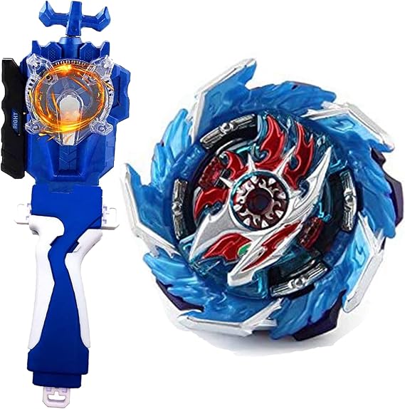 Metal Fusion Games Blade Toy Set Sparking Launcher Grip Bey Battling Top Burst B-160 Booster King Helios.Zn 1B Left and Right Launcher Play Blades Game Toy Set Gift for Boys Age 4-7 8-12+